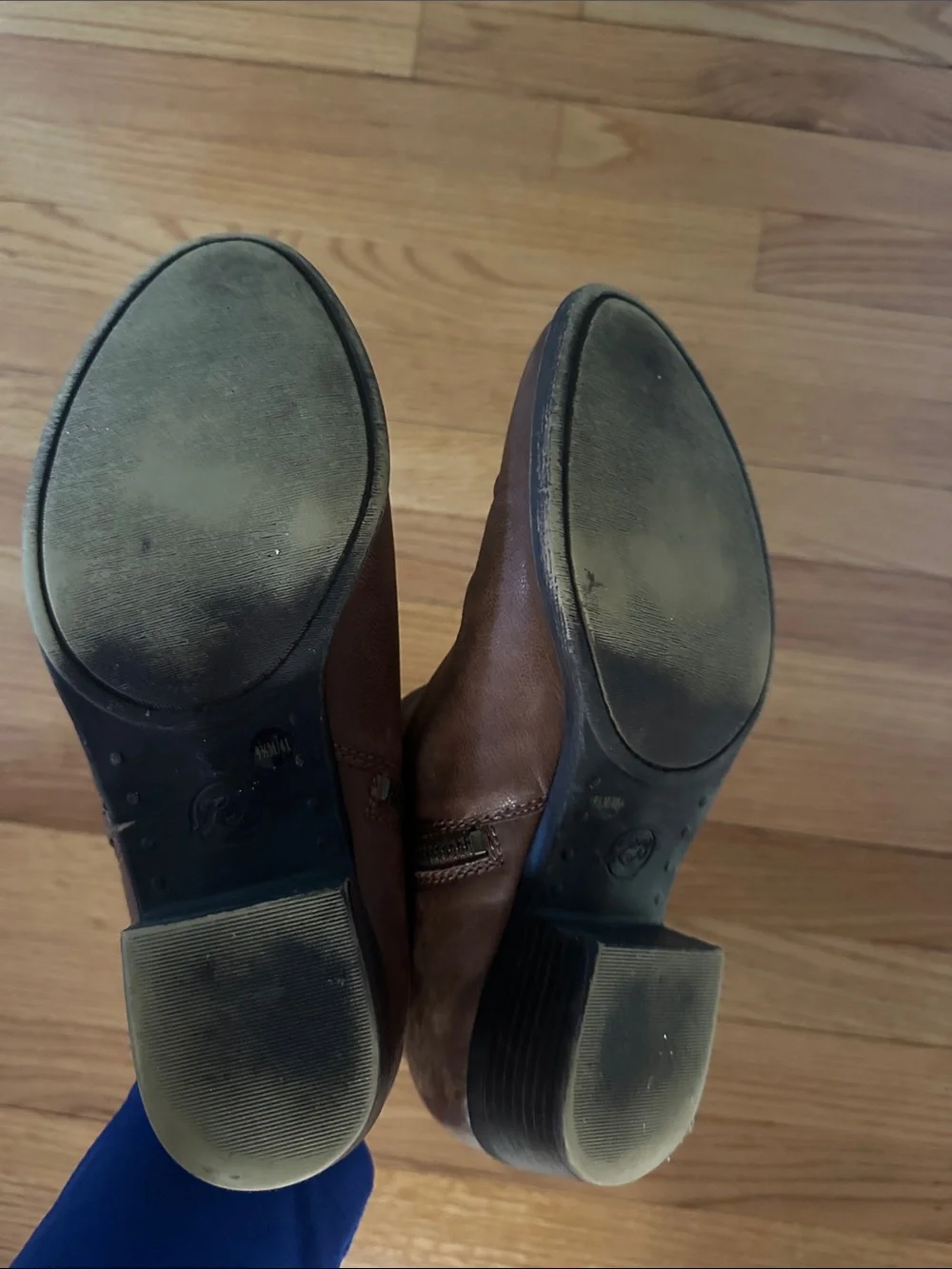 Lucky Brand Women's Brown Leather Ankle Booties with Side Zip